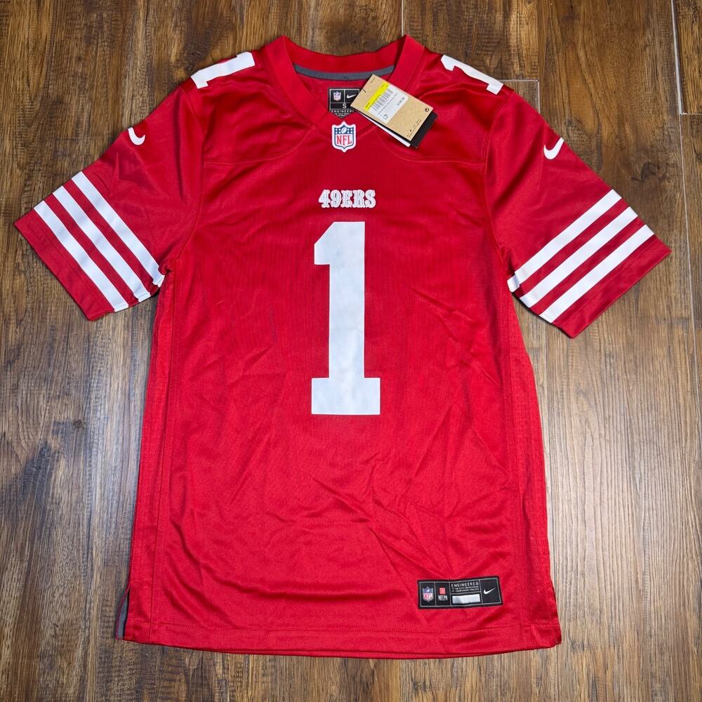 Nike Red & White 49ers #1 NFL Jersey